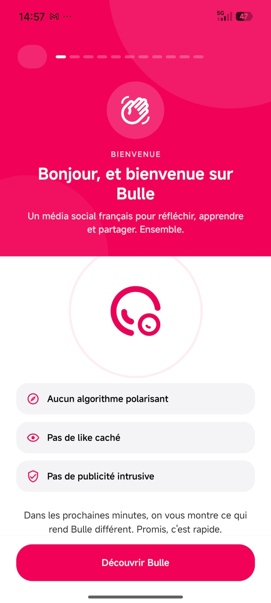 Écran 2 — réactions